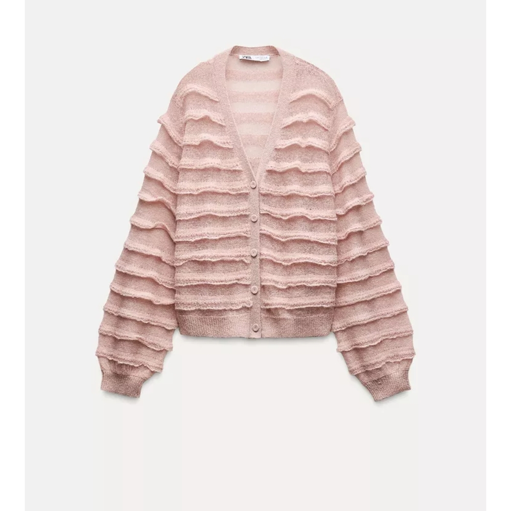 🌺 Pink Ruffled Women's Sweater